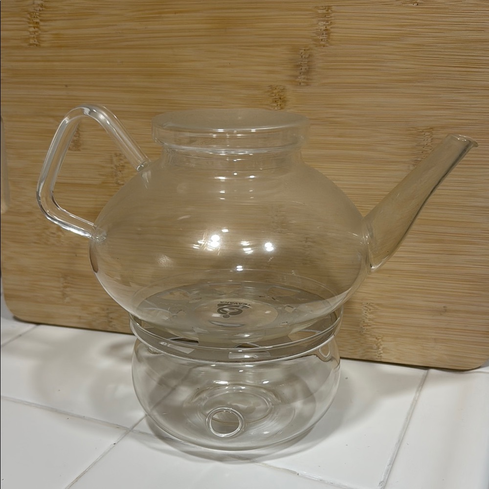 Teavana Glass Tea Pot and Warmer Stand set